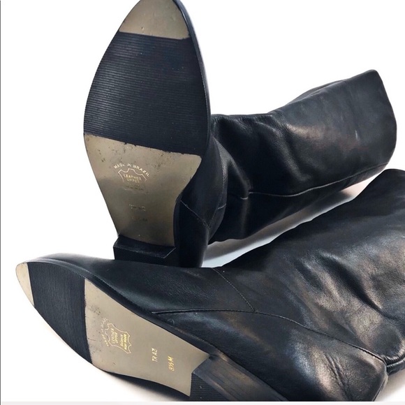 Traz Brazilian Made Black Glove Leather Boots 8.5M - Picture 3 of 5